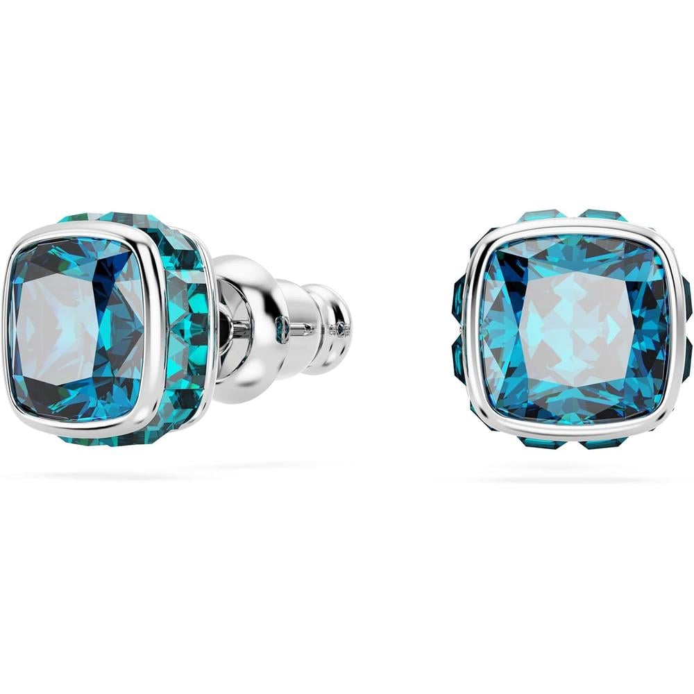 SWAROVSKI ARETES STUD CUADRADO BIRTHSTONE DICIEMBRE RODIO | AZUL - 2