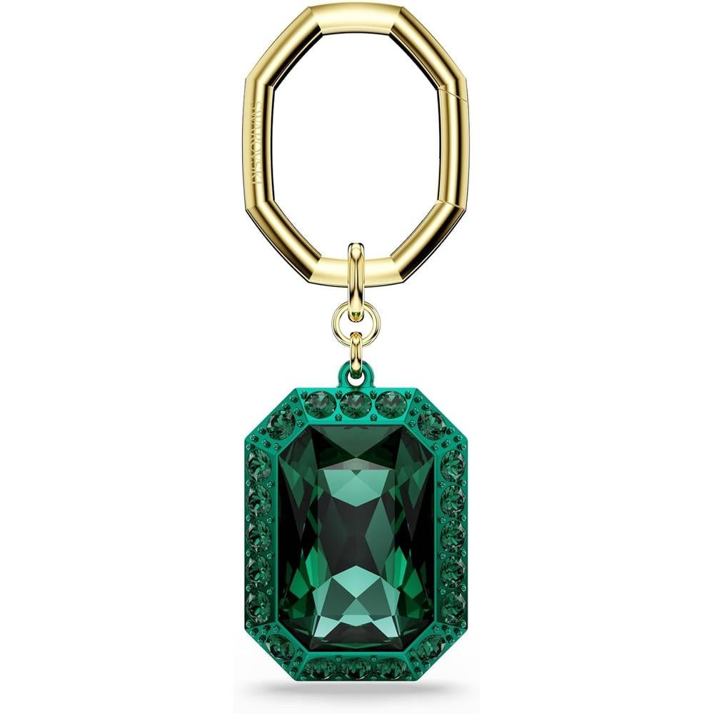 SWAROVSKI LLAVERO CRISTAL OCTÁGONO LUCENT ORO | VERDE - 1