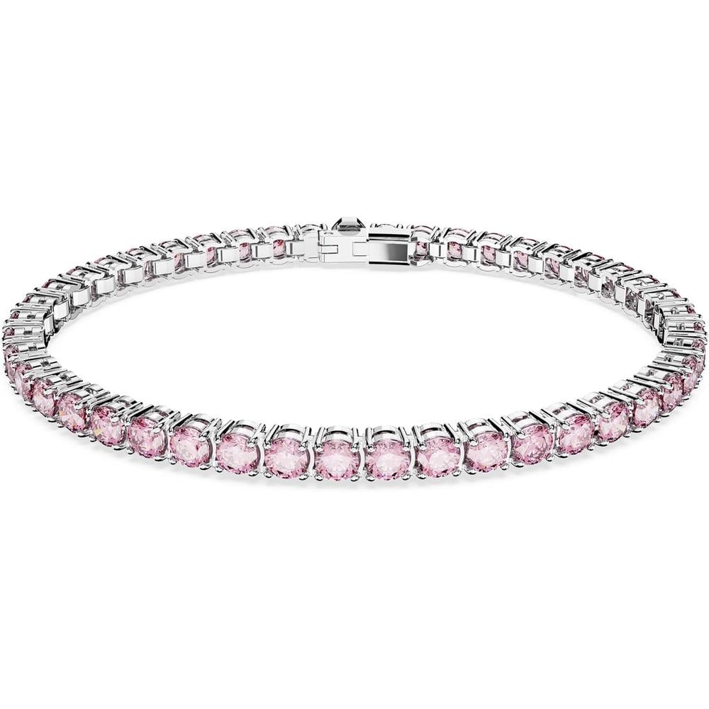 SWAROVSKI PULSERA TENNIS MATRIX RODIO EXTRA LARGE | ROSA - 1
