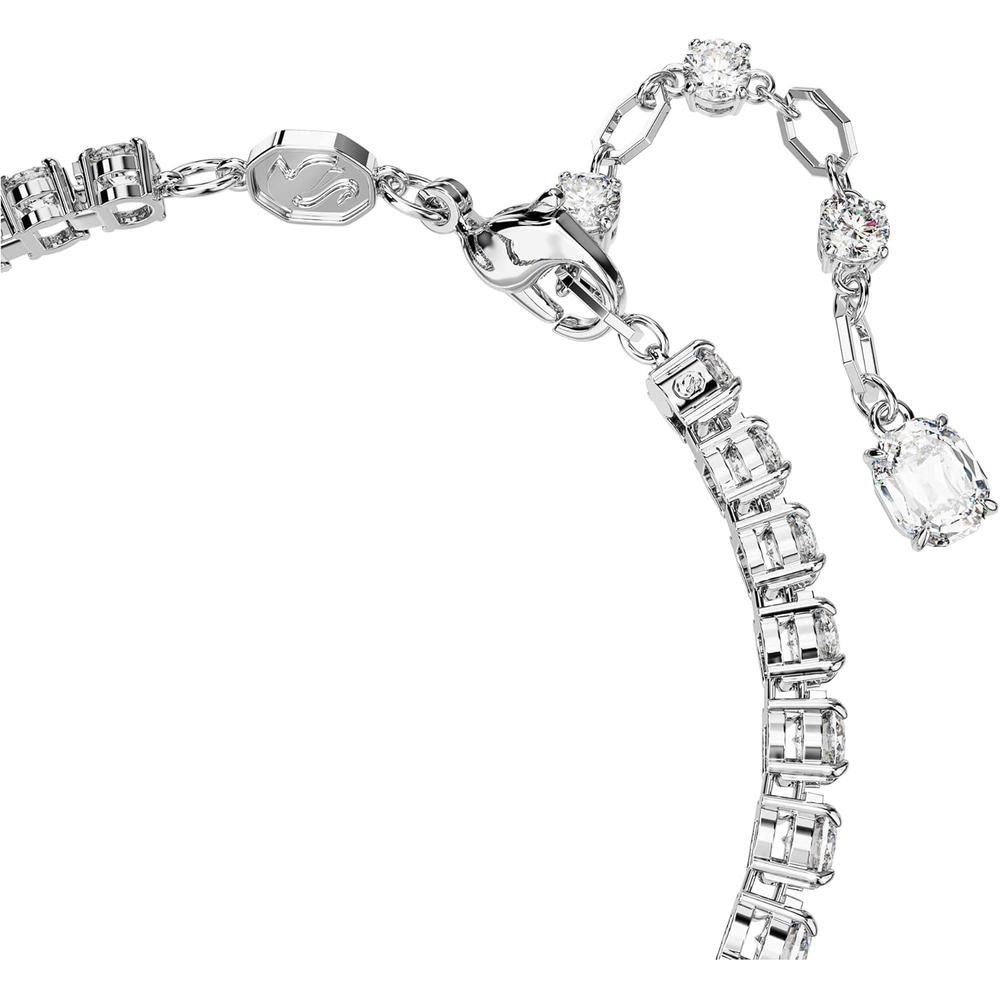 SWAROVSKI PULSERA TENNIS RECTANGULAR MATRIX RODIO | PLATEADO/VERDE - 3