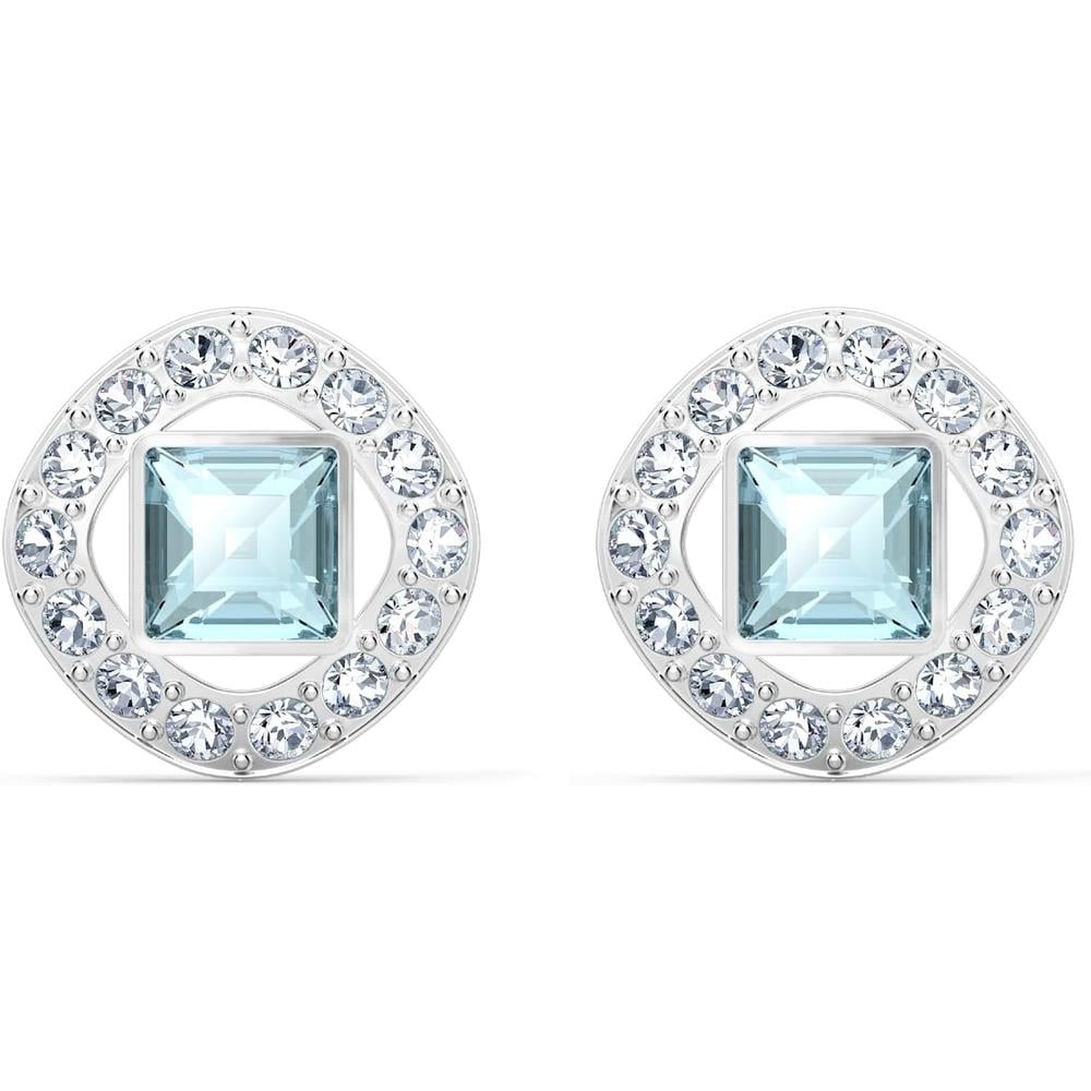 SWAROVSKI ARETES STUD CUADRADO ANGELIC SQUARE RODIO | AGUA - 1