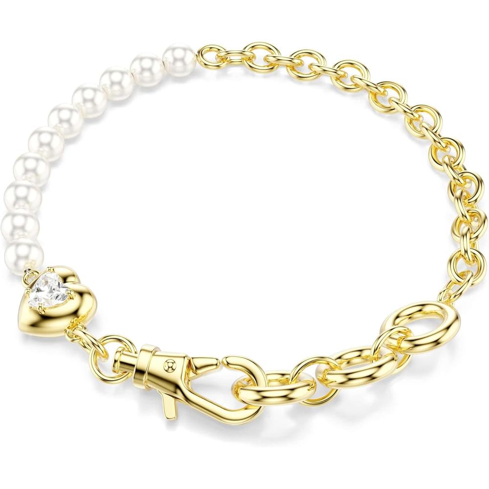 SWAROVSKI PULSERA CORAZÓN PERLA ORO | DORADO/BLANCO - 1