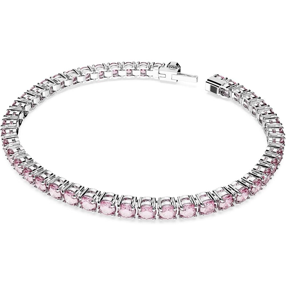 SWAROVSKI PULSERA TENNIS MATRIX RODIO MEDIUM | ROSA - 2