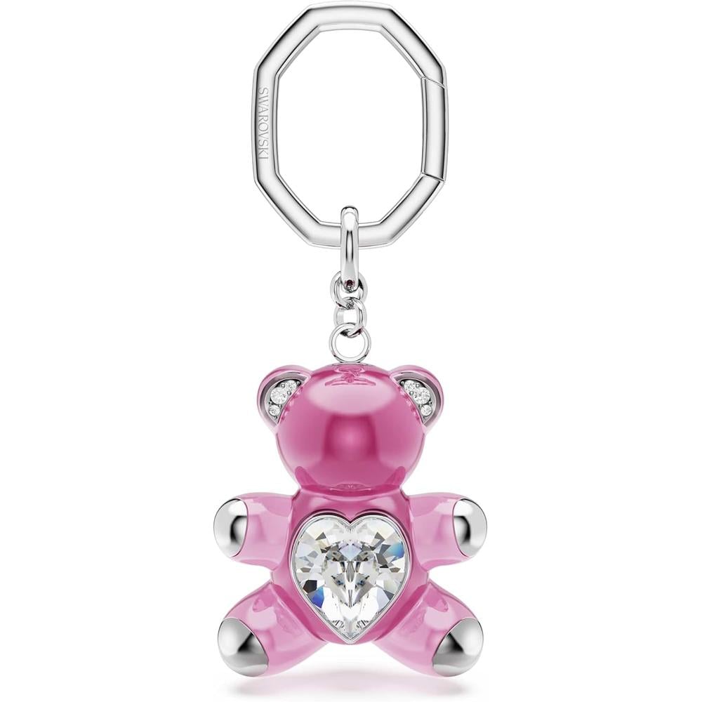 SWAROVSKI LLAVERO OSO CORAZÓN RODIO | ROSA - 1