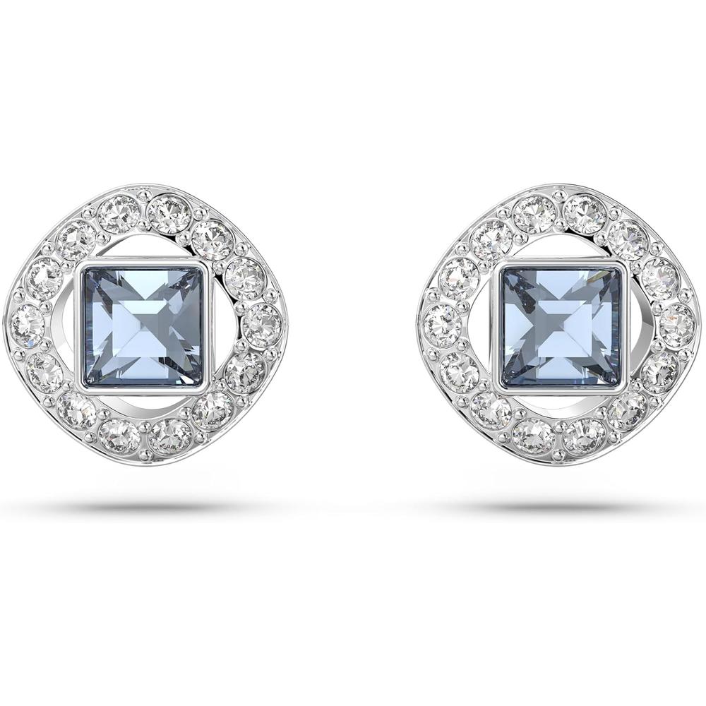 SWAROVSKI ARETES STUD CUADRADO UNA ANGELIC RODIO | AZUL OSCURO - 1