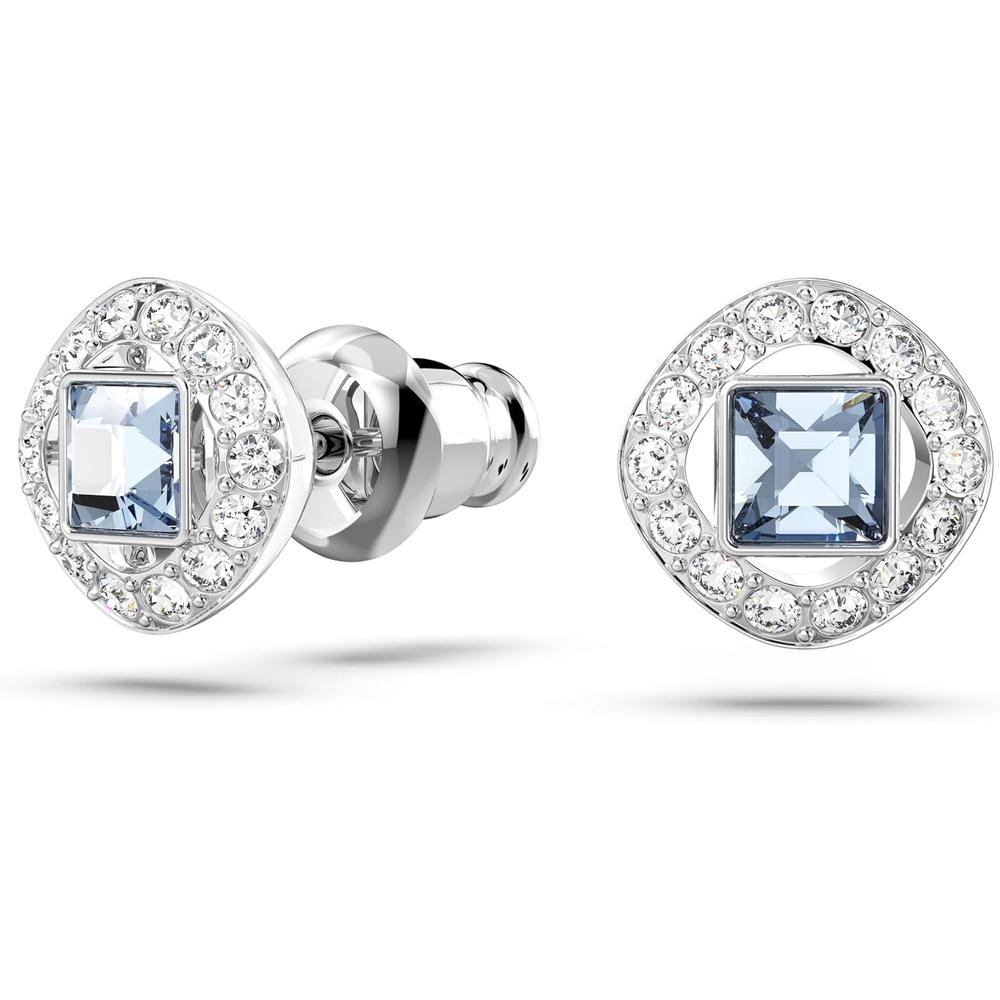 SWAROVSKI ARETES STUD CUADRADO UNA ANGELIC RODIO | AZUL OSCURO - 2