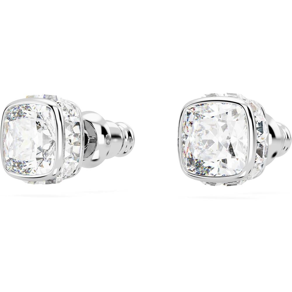 SWAROVSKI ARETES STUD CUADRADO BIRTHSTONE ABRIL RODIO | PLATEADO - 3