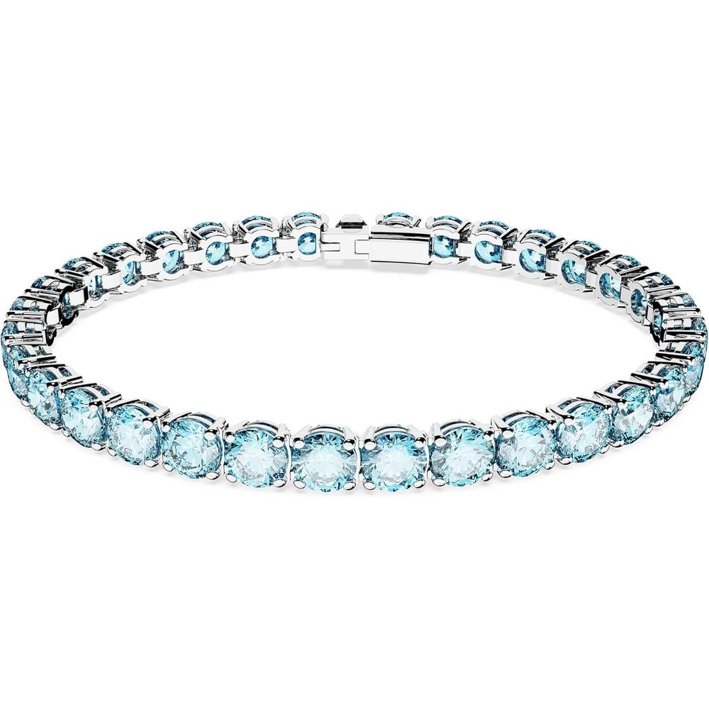 SWAROVSKI PULSERA TENNIS MATRIX RODIO LARGE | AZUL - 1