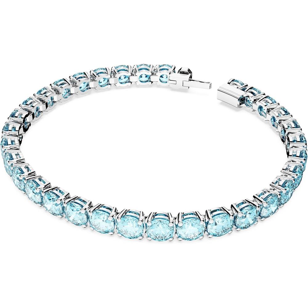 SWAROVSKI PULSERA TENNIS MATRIX RODIO LARGE | AZUL - 2