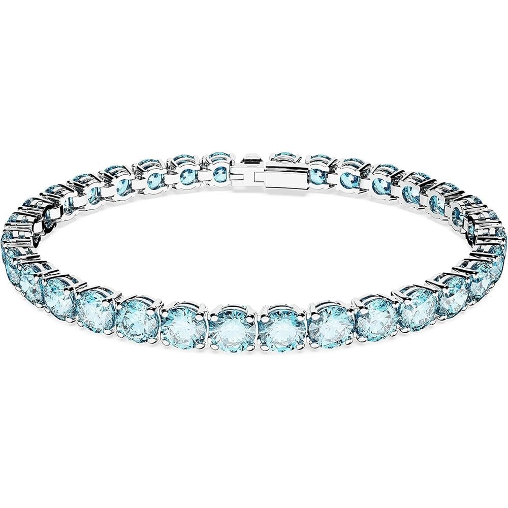 SWAROVSKI PULSERA TENNIS MATRIX RODIO SMALL | AZUL - 1