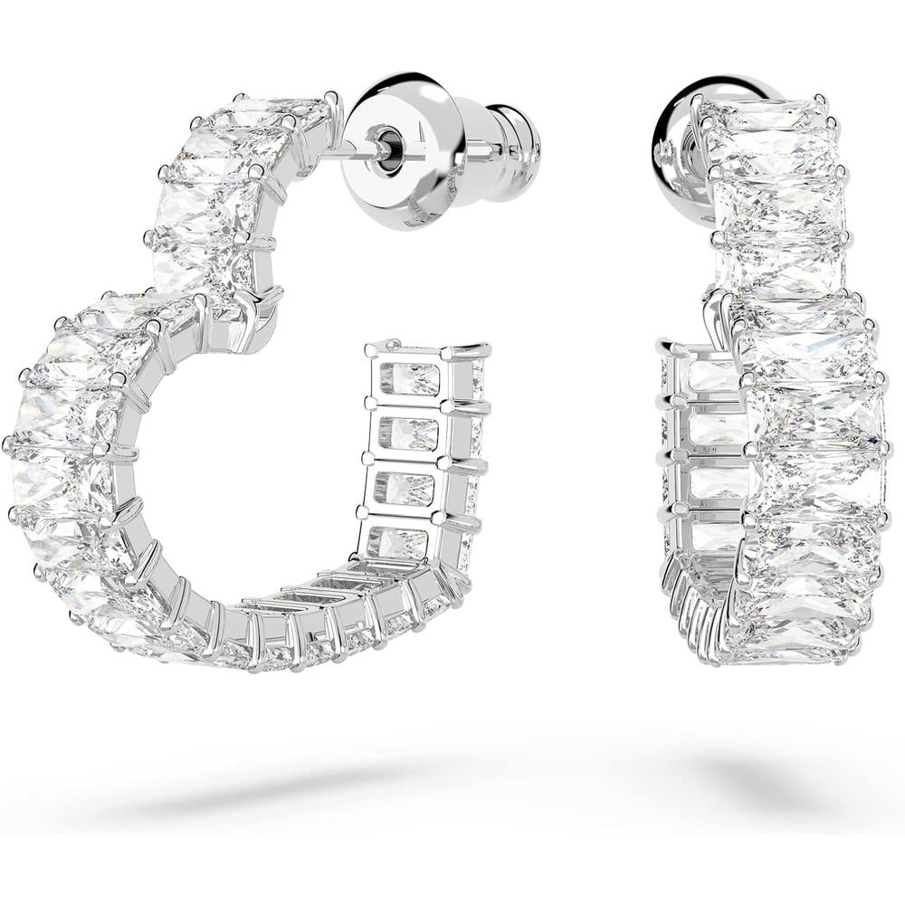 SWAROVSKI ARETES HOOP CORAZON MATRIX RODIO | RODIO - 1