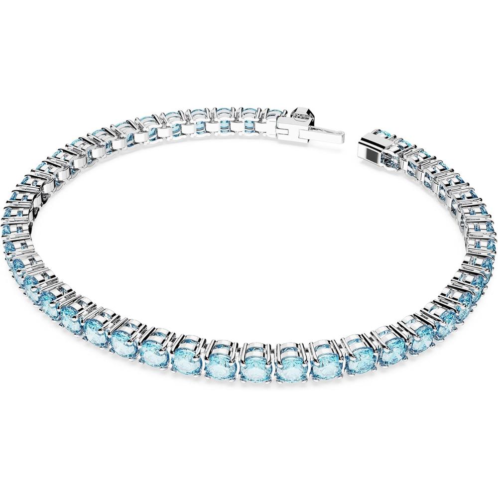 SWAROVSKI PULSERA TENNIS MATRIX RODIO EXTRA LARGE | AZUL - 2