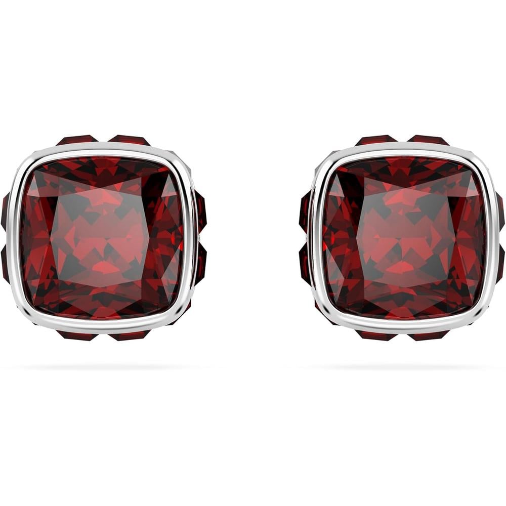 SWAROVSKI ARETES STUD CUADRADO BIRTHSTONE ENERO | ROJO OSCURO - 1