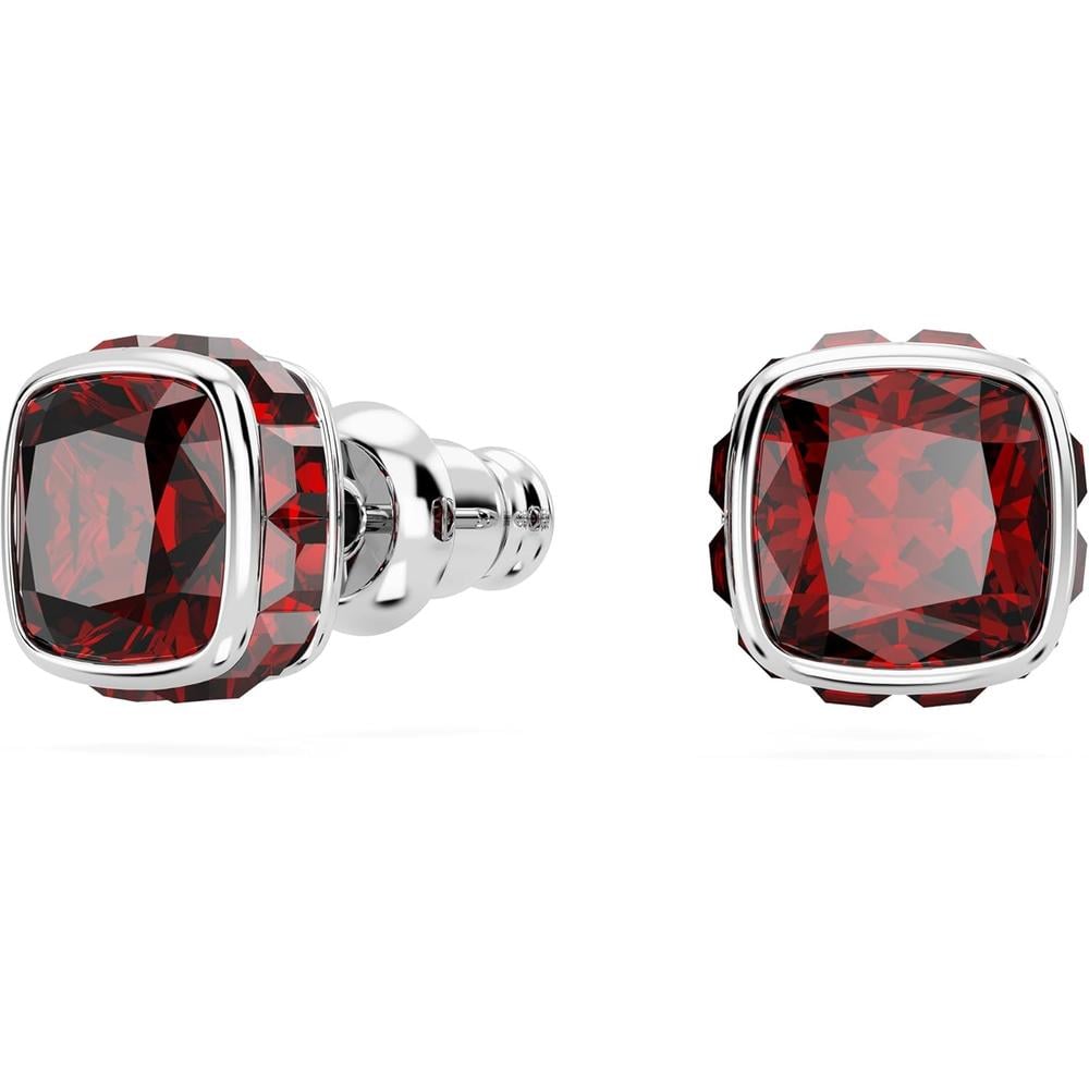 SWAROVSKI ARETES STUD CUADRADO BIRTHSTONE ENERO | ROJO OSCURO - 2