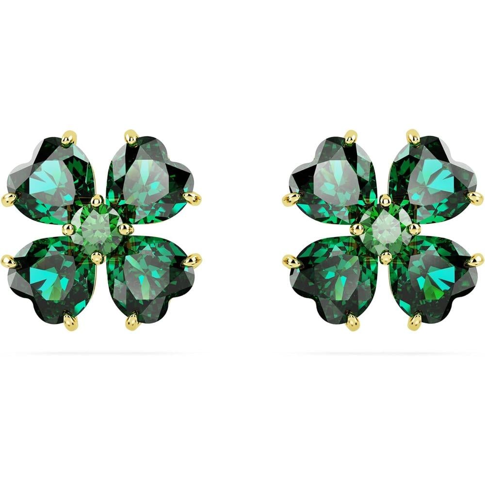 SWAROVSKI ARETES STUD TREBOL IDYLLIA ORO | VERDE - 1