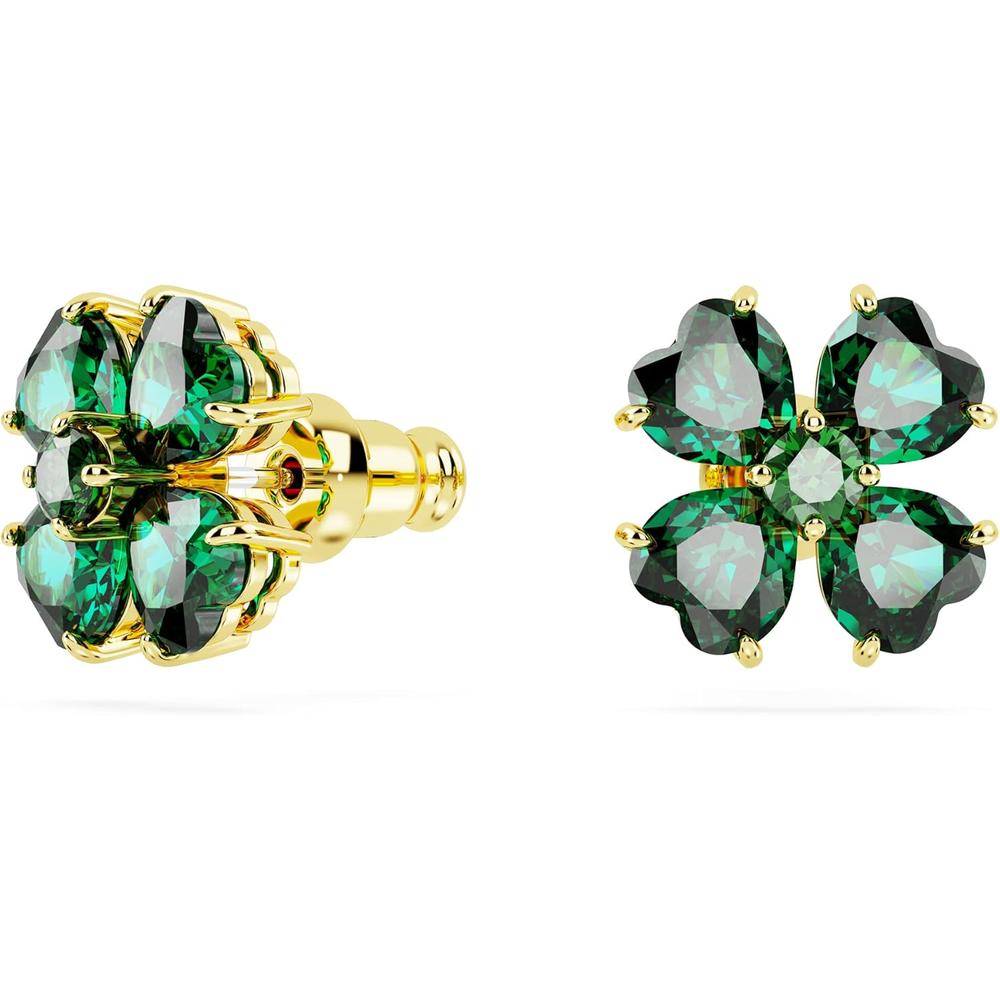 SWAROVSKI ARETES STUD TREBOL IDYLLIA ORO | VERDE - 2