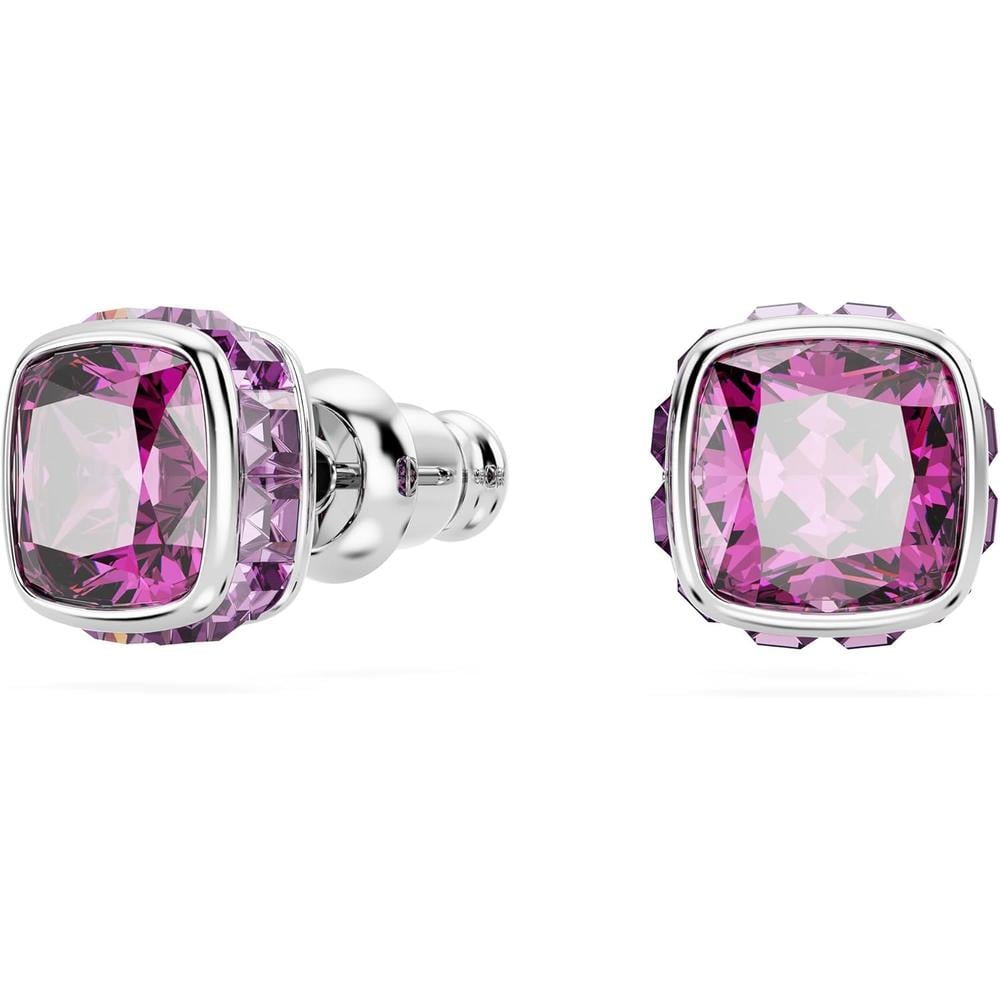 SWAROVSKI ARETES STUD CUADRADO BIRTHSTONE FEBRERO RODIO | ROSA - 2