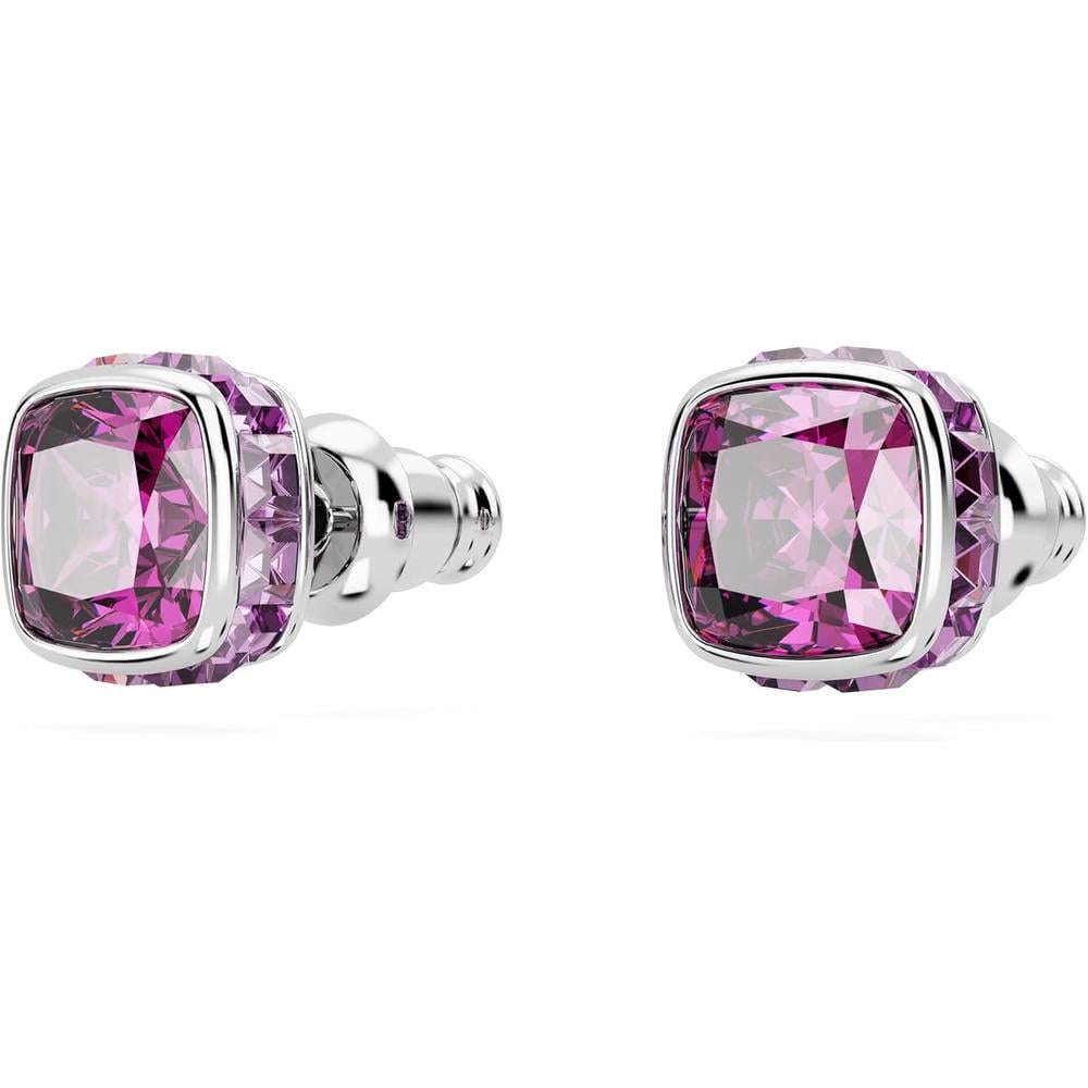 SWAROVSKI ARETES STUD CUADRADO BIRTHSTONE FEBRERO RODIO | ROSA - 3