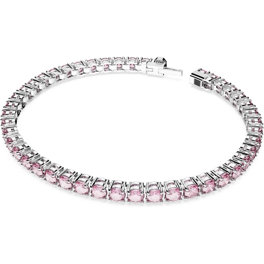 SWAROVSKI PULSERA TENNIS MATRIX RODIO LARGE | ROSA - 2