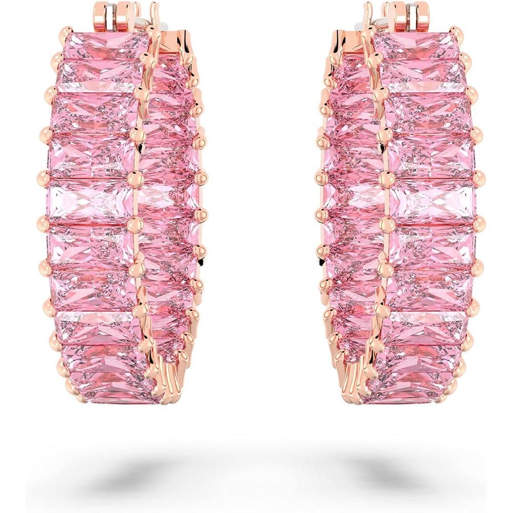 SWAROVSKI ARETES HOOP BAGUETTE MATRIX ORO ROSA | ROSA - 2