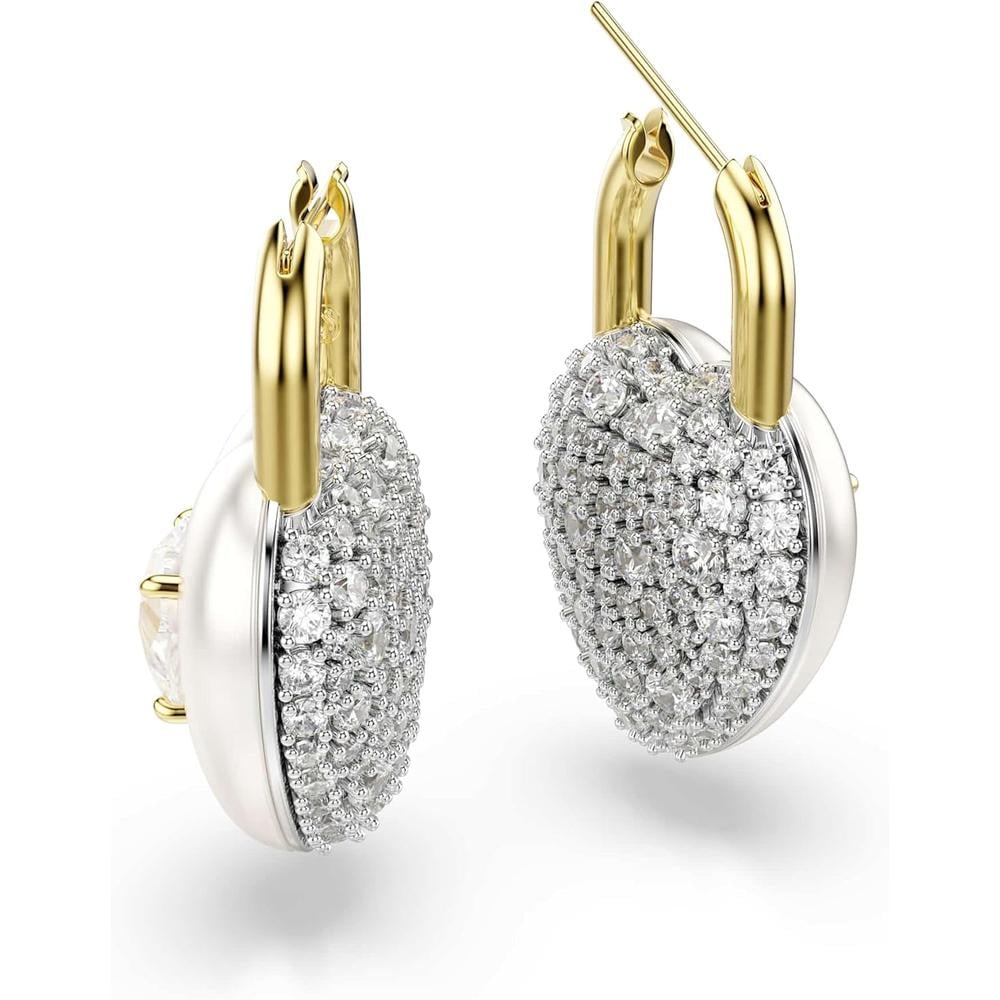 SWAROVSKI ARETES COLGANTES FORMA DE CORAZON IDYLLIA | DORADO/BLANCO - 2