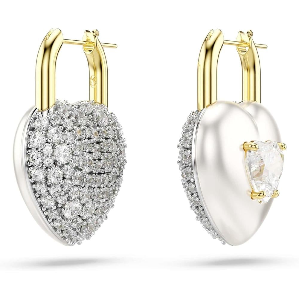 SWAROVSKI ARETES COLGANTES FORMA DE CORAZON IDYLLIA | DORADO/BLANCO - 3