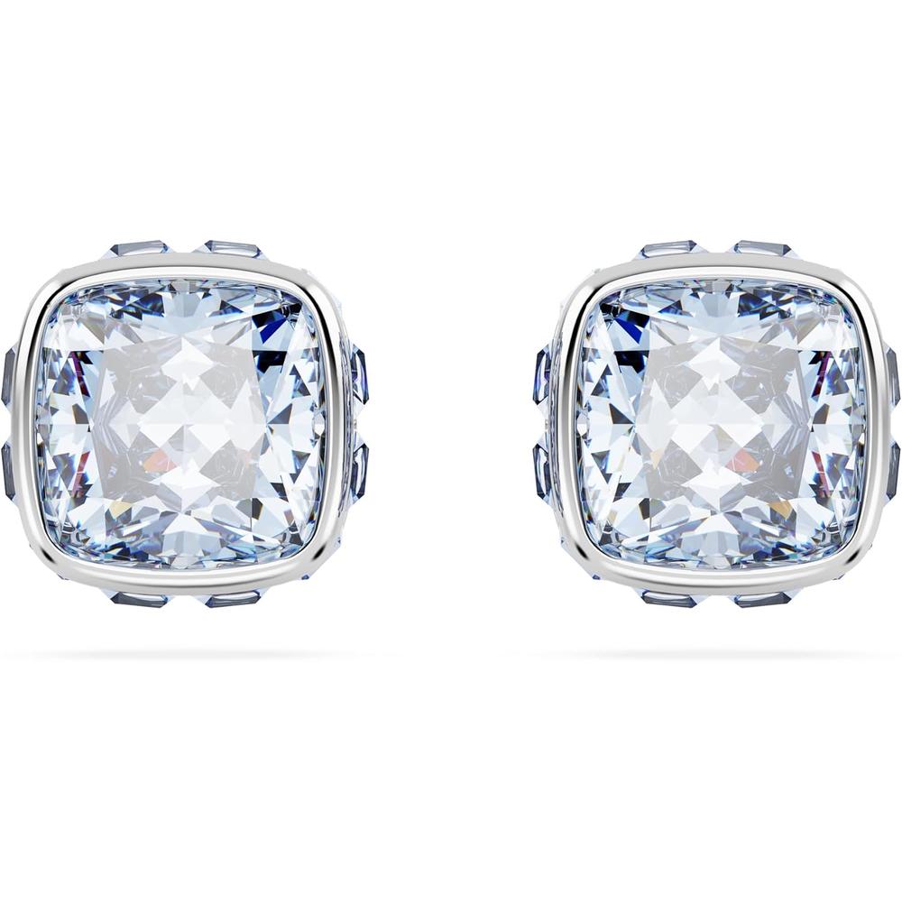 SWAROVSKI ARETES STUD CUADRADO BIRTHSTONE MARZO RODIO | AZUL - 1