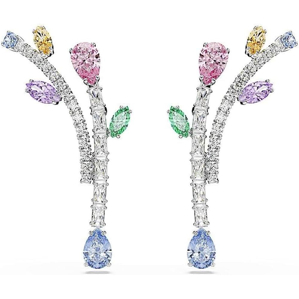 SWAROVSKI X ARIANA GRANDE ARETES COLGANTES FLORAL RODIO | MULTICOLOR - 1