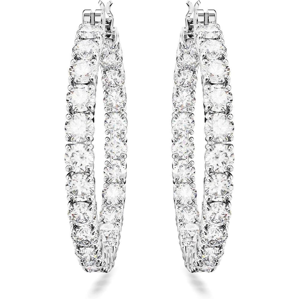 SWAROVSKI ARETES HOOP MATRIX RODIO | TRANSPARENTE - 2