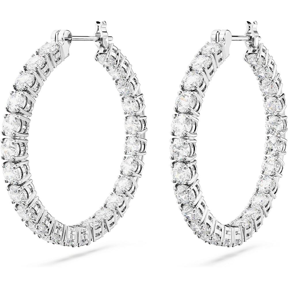 SWAROVSKI ARETES HOOP MATRIX RODIO | TRANSPARENTE - 3