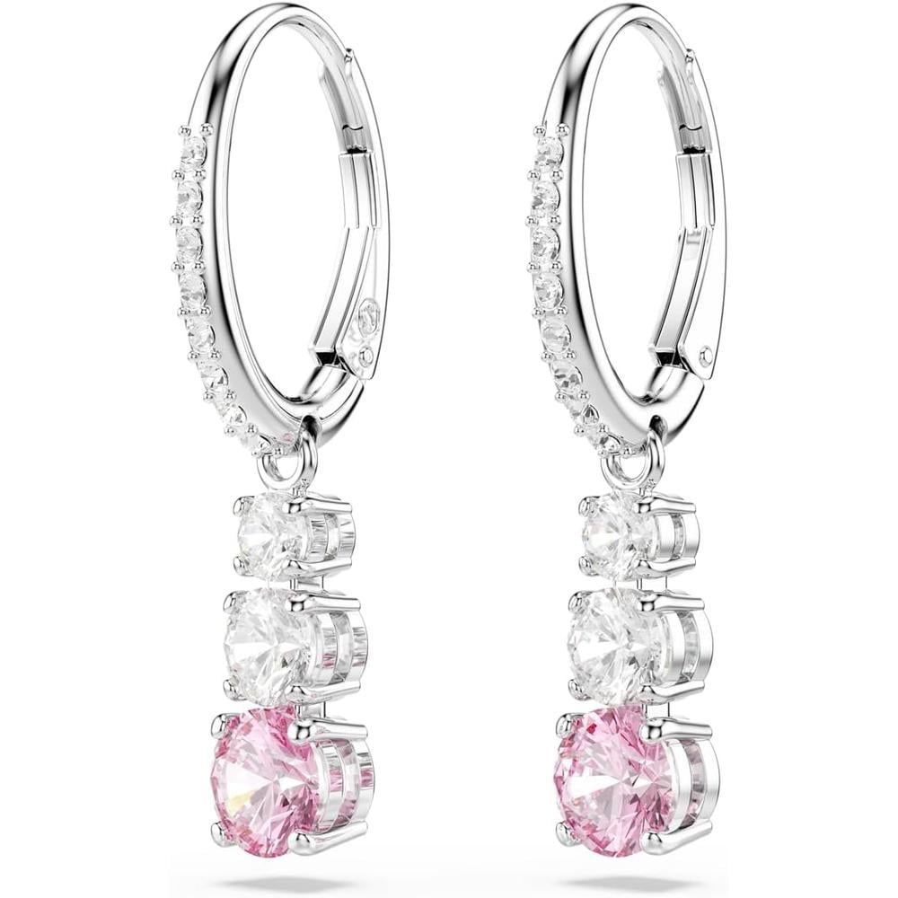 SWAROVSKI ARETES ARO CRISTALES PAVÉ RODIO | ROSA/PLATEADO - 3