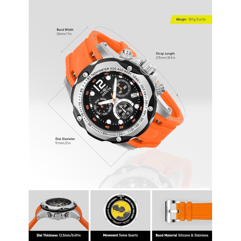 RELOJ INVICTA SPEEDWAY SILICONA CUARZO 51 MM HOMBRE - 3