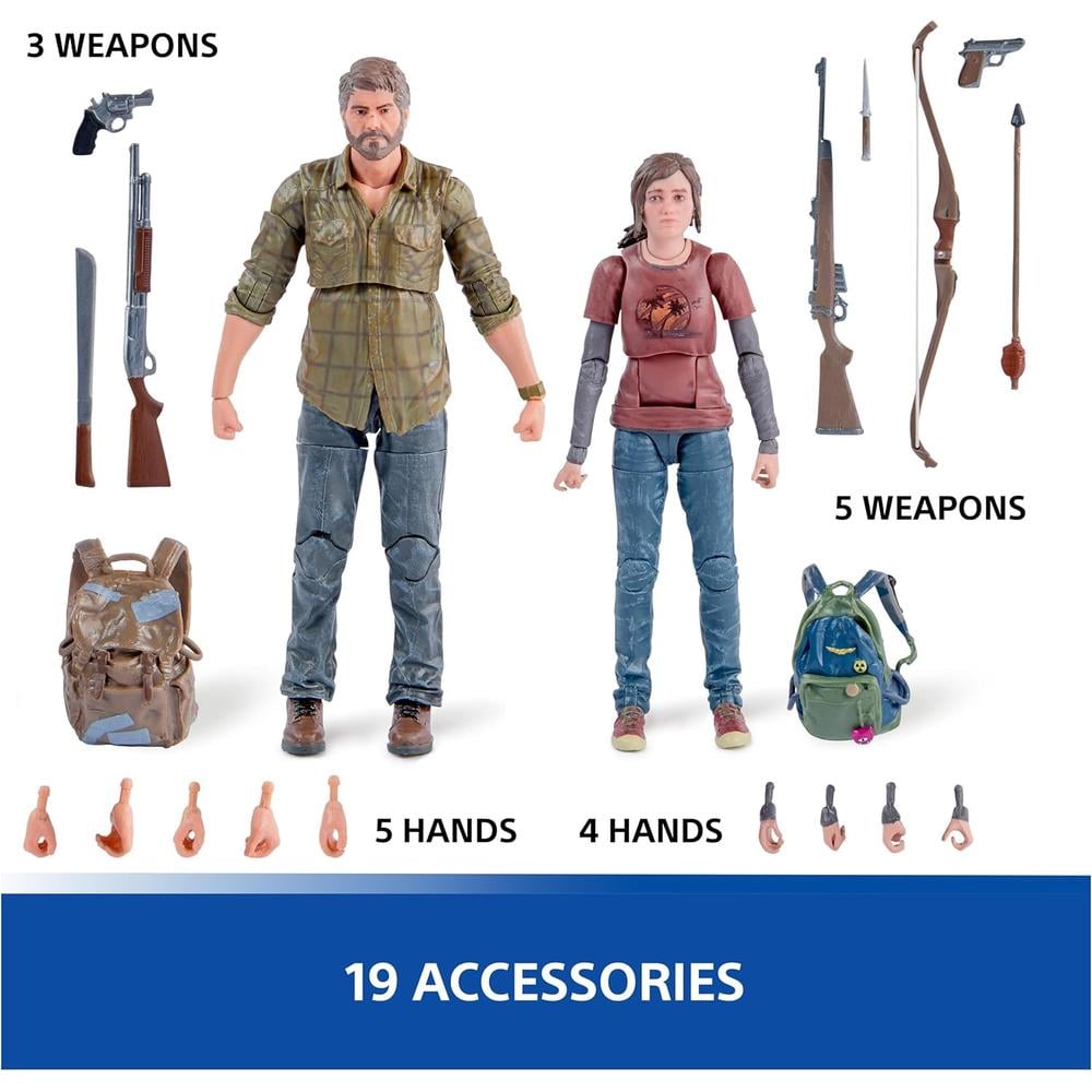 PACK 2 FIGURAS DE ACCIÓN JOEL Y ELLIE THE LAST OF US PLAYSTATION - 5