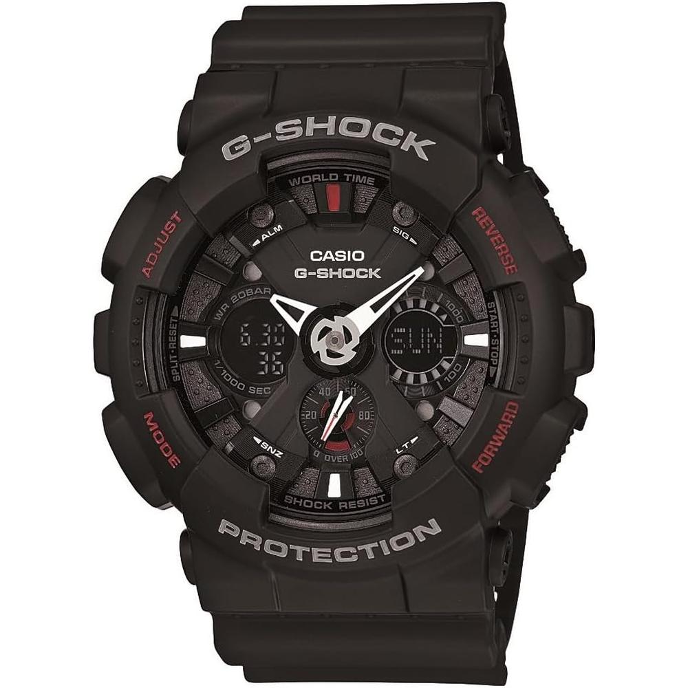 RELOJ CASIO G-SHOCK GA-120-1ADR ANALÓGICO-DIGITAL HOMBRE | NEGRO/ROJO - 1