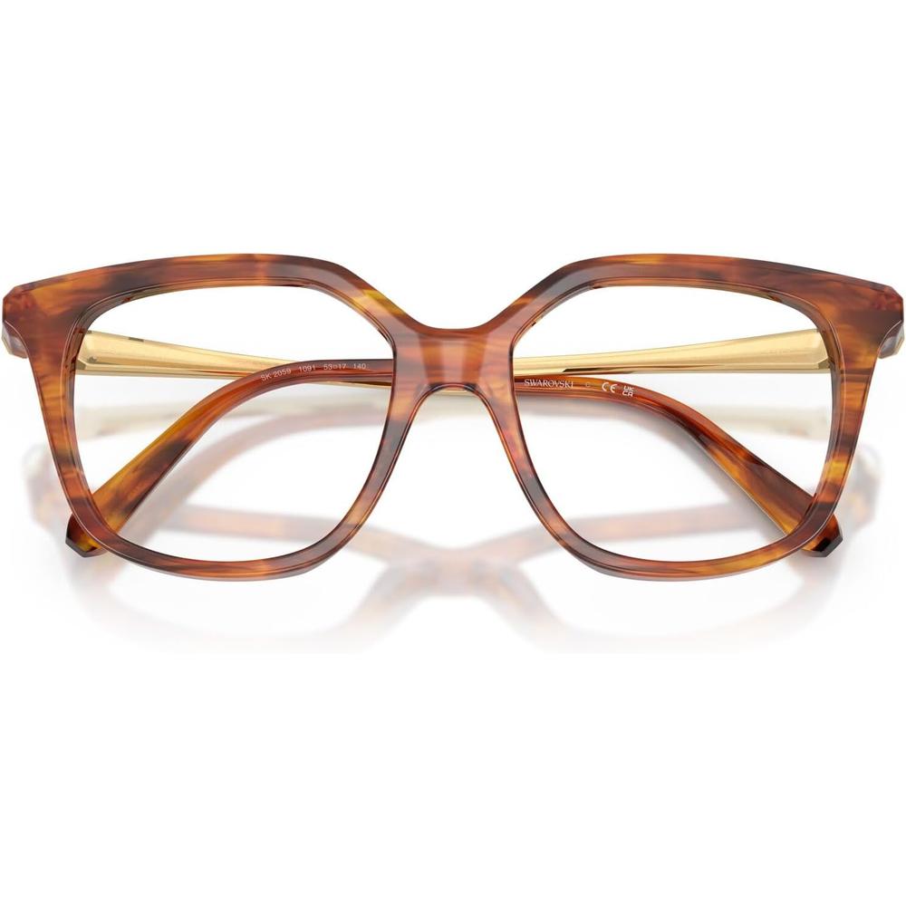 SWAROVSKI MONTURA CUADRADO SK2059 53 MM MUJER | STRIPED HAVANA/DEMO LENS - 5