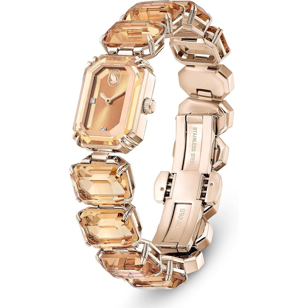 SWAROVSKI RELOJ OCTAGON PARA MUJER | BROWN / CHAMPAGNE GOLD-TONE - 2