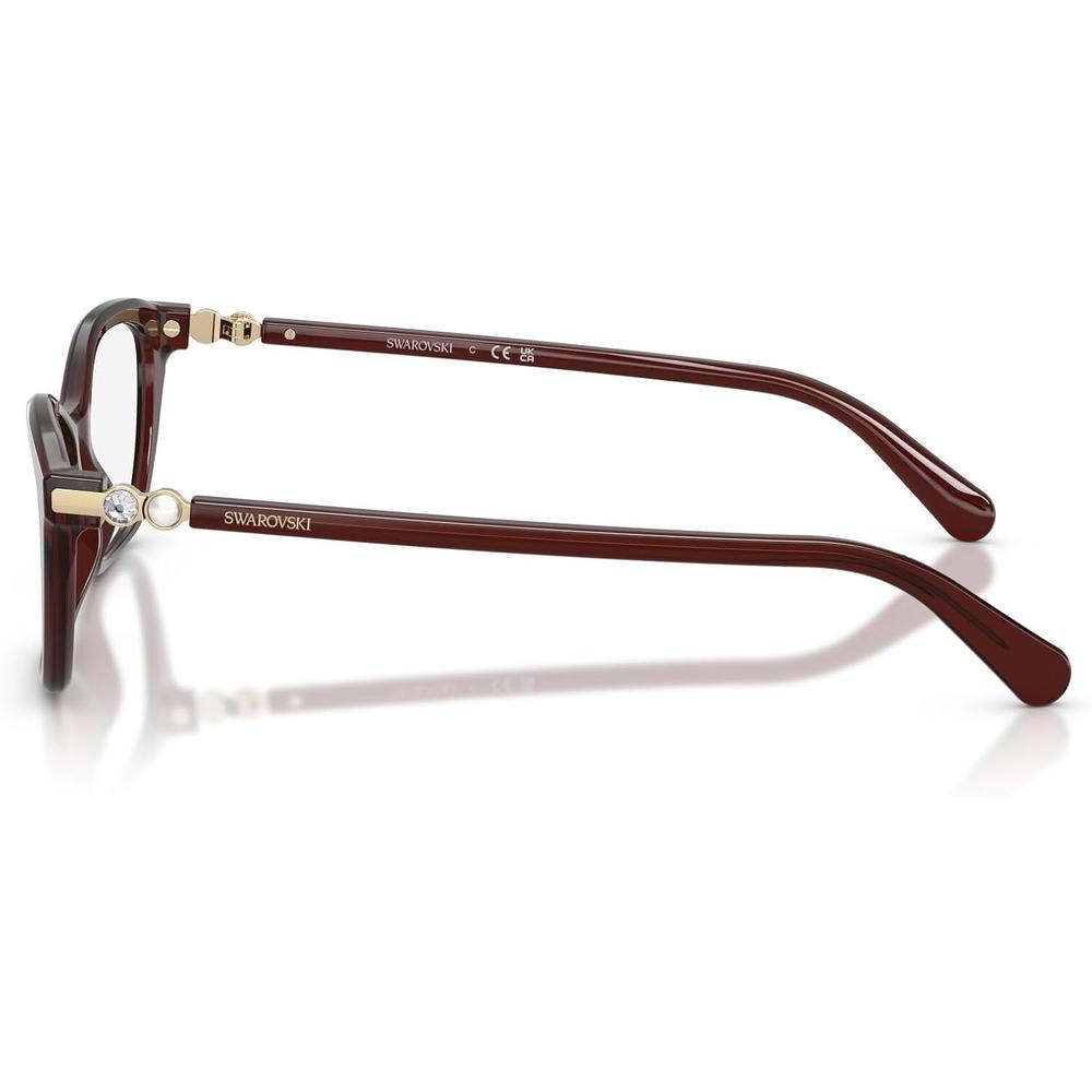 SWAROVSKI MONTURA CUADRADO SK2065 52 MM MUJER | TRANSPARENT BURGUNDY/DEMO LENS - 3
