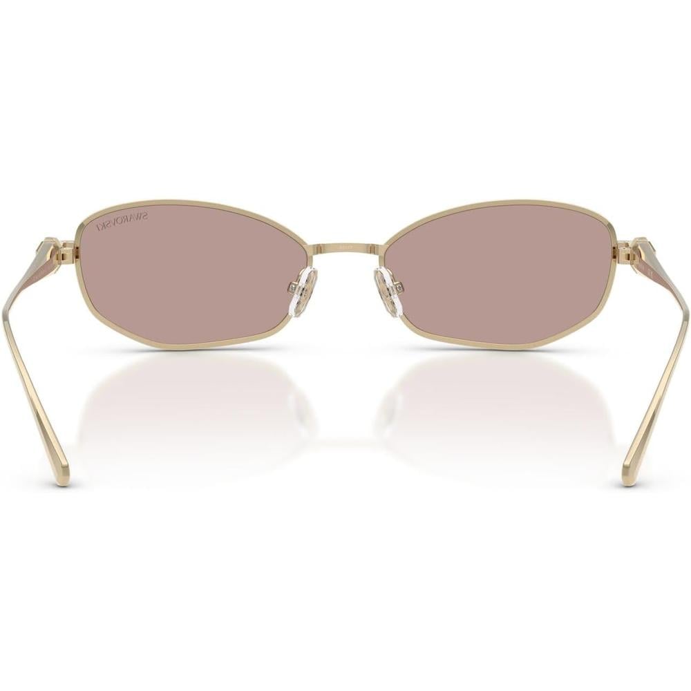 SWAROVSKI MONTURA SK7042 55 MM MUJER | PALE GOLD/PINK/LIGHT PURPLE BROWN - 4