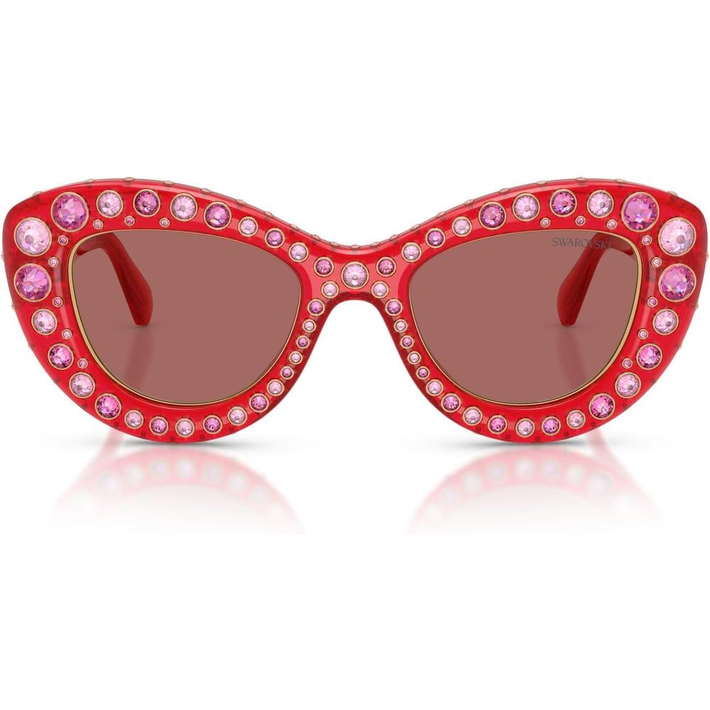SWAROVSKI LENTES DE SOL SK6060 49 MM MUJER | TRANSPARENT RED/DARK VIOLET - 1