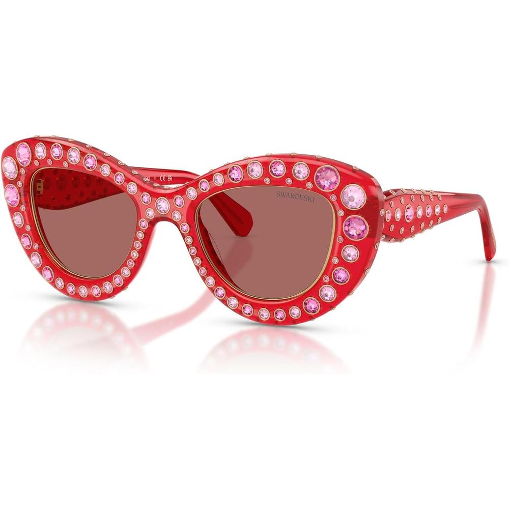 SWAROVSKI LENTES DE SOL SK6060 49 MM MUJER | TRANSPARENT RED/DARK VIOLET - 2