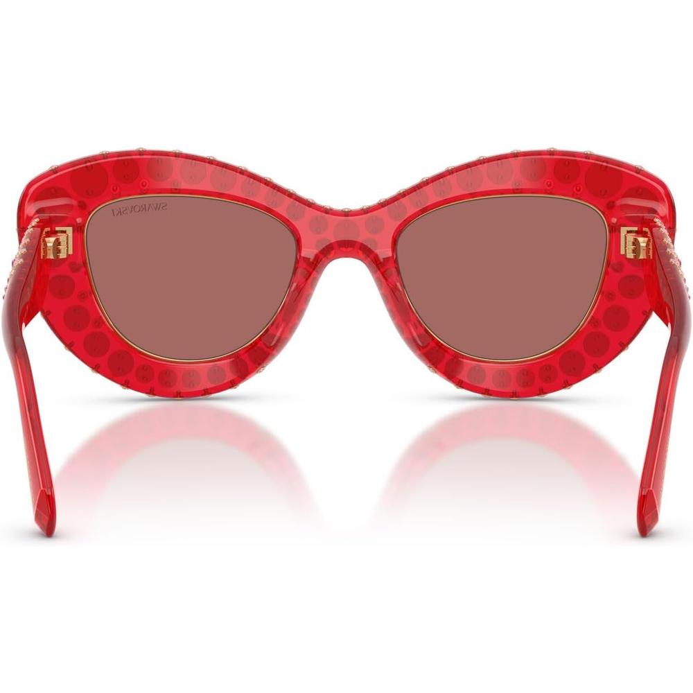 SWAROVSKI LENTES DE SOL SK6060 49 MM MUJER | TRANSPARENT RED/DARK VIOLET - 4