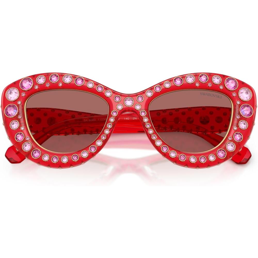 SWAROVSKI LENTES DE SOL SK6060 49 MM MUJER | TRANSPARENT RED/DARK VIOLET - 5