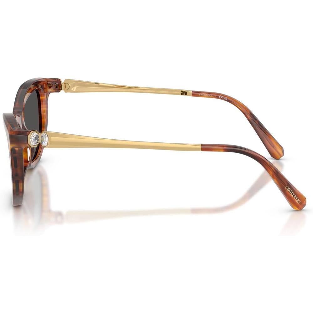 SWAROVSKI MONTURA SK6057 56 MM MUJER | STRIPED HAVANA/DARK GREY - 3