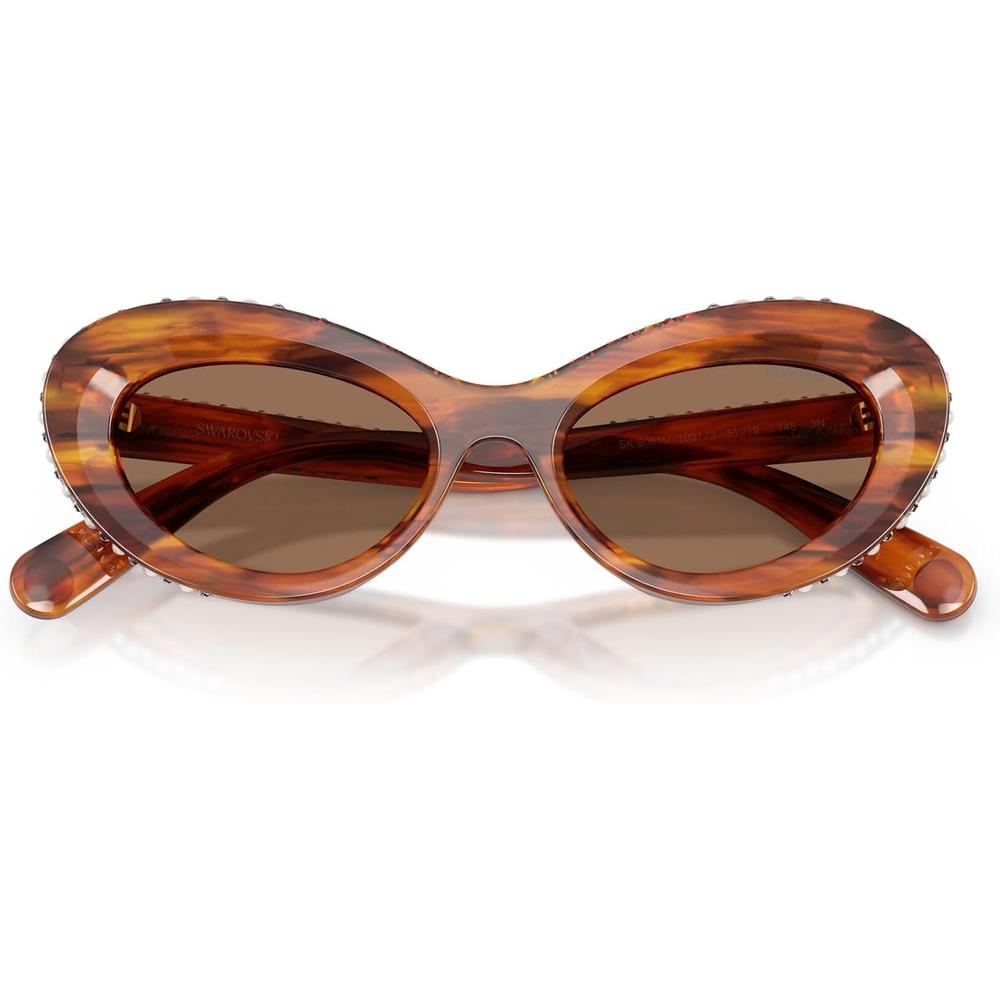 SWAROVSKI LENTES DE SOL SK6061U 51 MM MUJER | STRIPED HAVANA/DARK BROWN - 5
