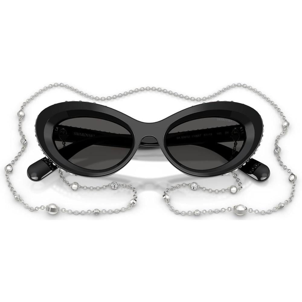 SWAROVSKI LENTES DE SOL SK6061 51 MM MUJER | BLACK/PEARL/DARK GREY - 5
