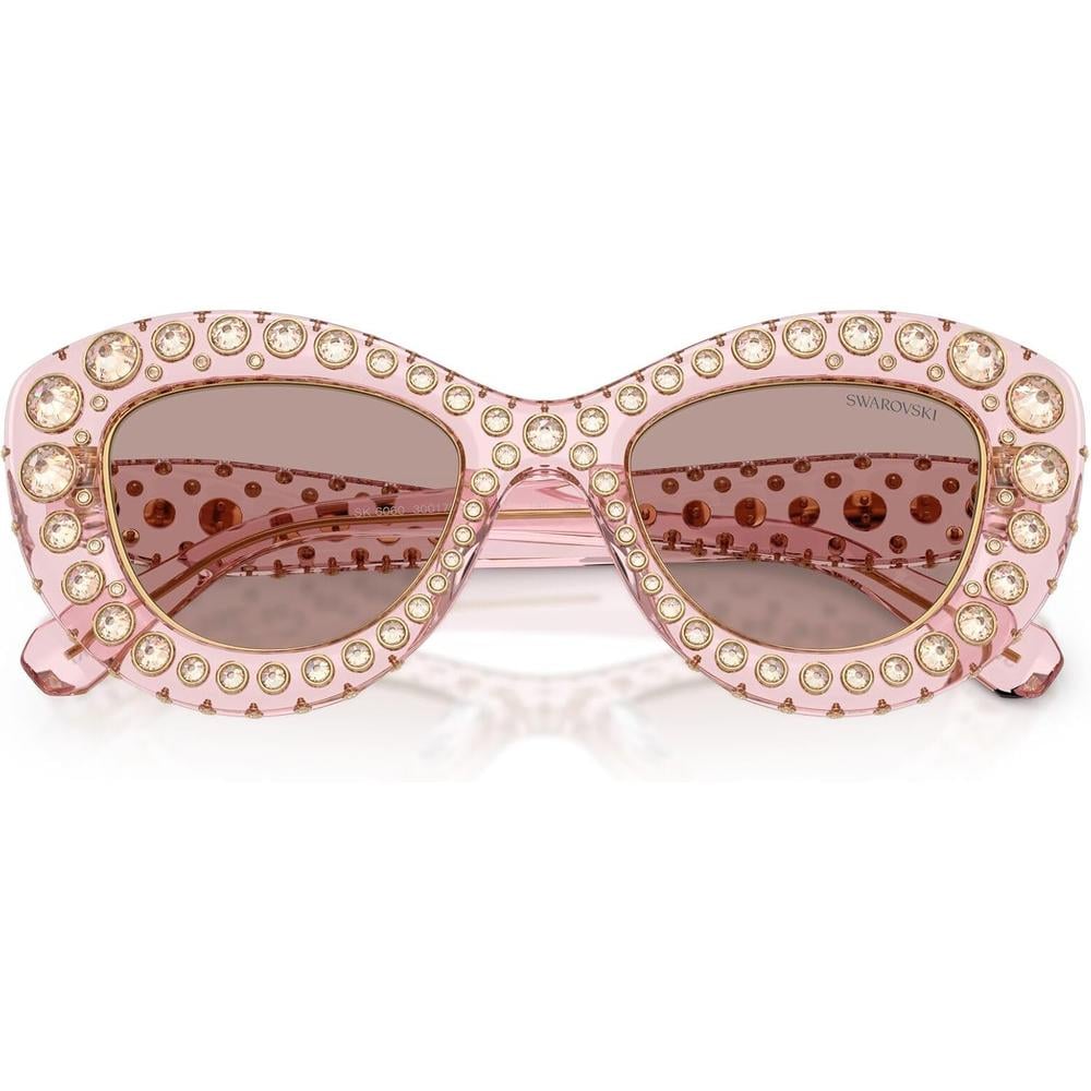 SWAROVSKI LENTES DE SOL SK6060 49 MM MUJER | TRANSPARENT PINK/LIGHT PURPLE BROWN - 5
