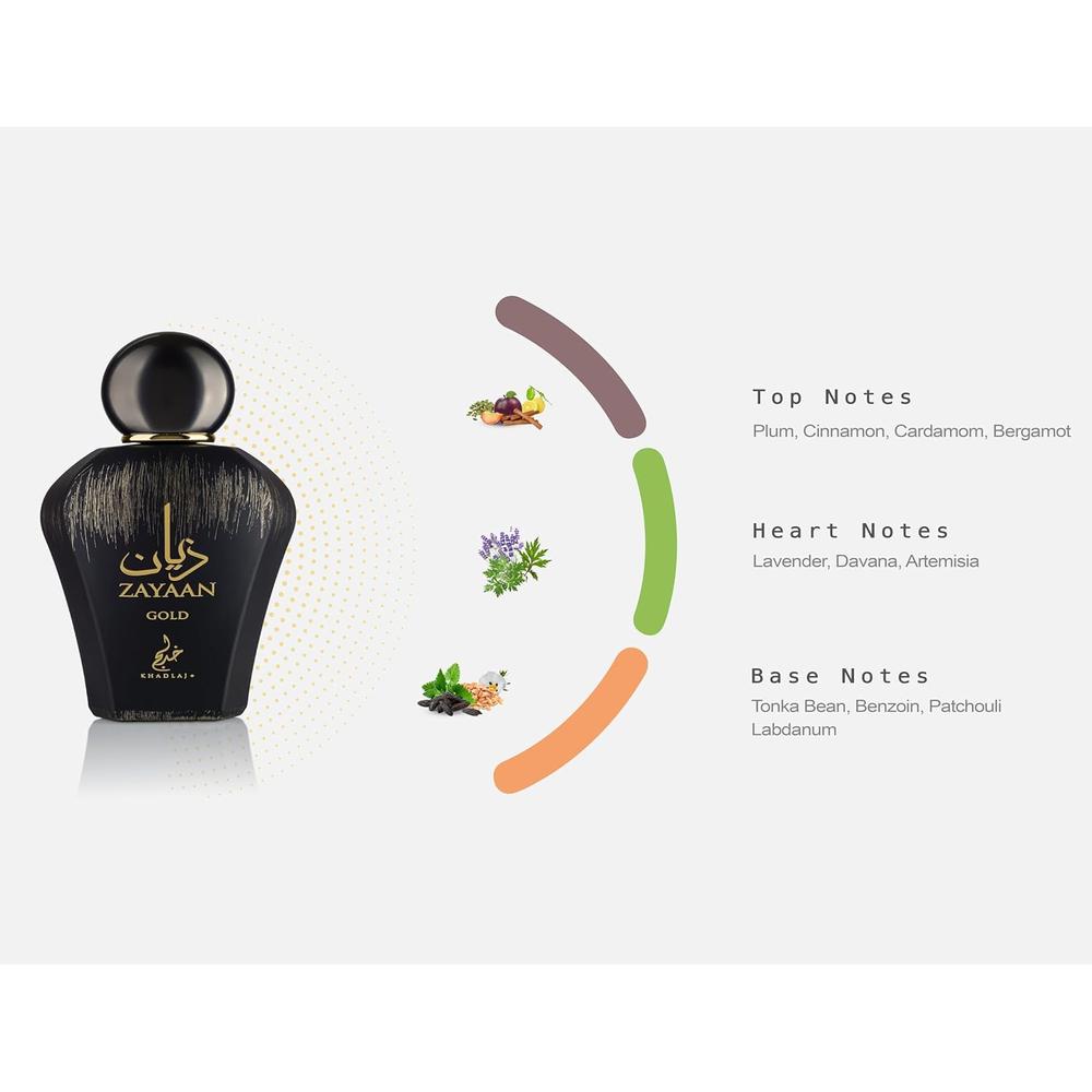 PERFUME KHADLAJ ZAYAAN GOLD EDP HOMBRE 3.4 OZ / 100 ML - 3