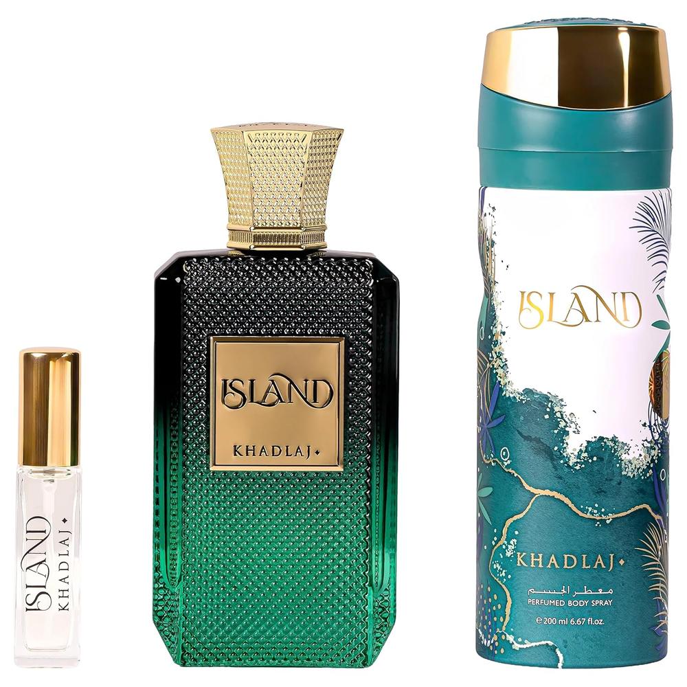 SET KHADLAJ ISLAND EXTRAIT DE PARFUM UNISEX 3 PIEZAS - 1