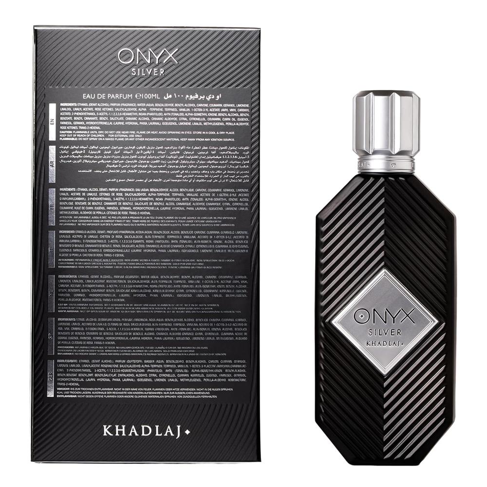 PERFUME KHADLAJ ONYX SILVER EDP HOMBRE 3.4 OZ / 100 ML - 3