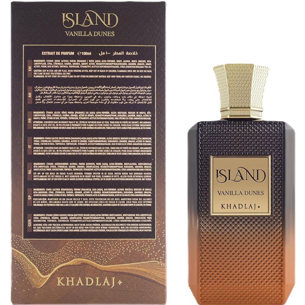 PERFUME KHADLAJ ISLAND VANILLA DUNES EXTRAIT DE PARFUM UNISEX 3.4 OZ / 100 ML - 3
